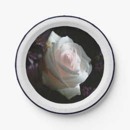 Plato De Papel La Rosa Blanca -