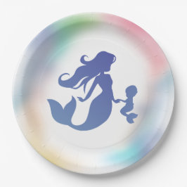 Plato De Papel La sirena Baby Shower bajo el mar