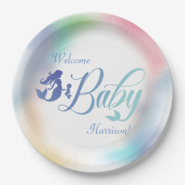 Plato De Papel La sirena Baby Shower bajo el mar