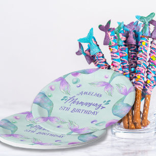 Plato De Papel La Sirena Sigue Mermaizando Cualquier Cumpleaños D