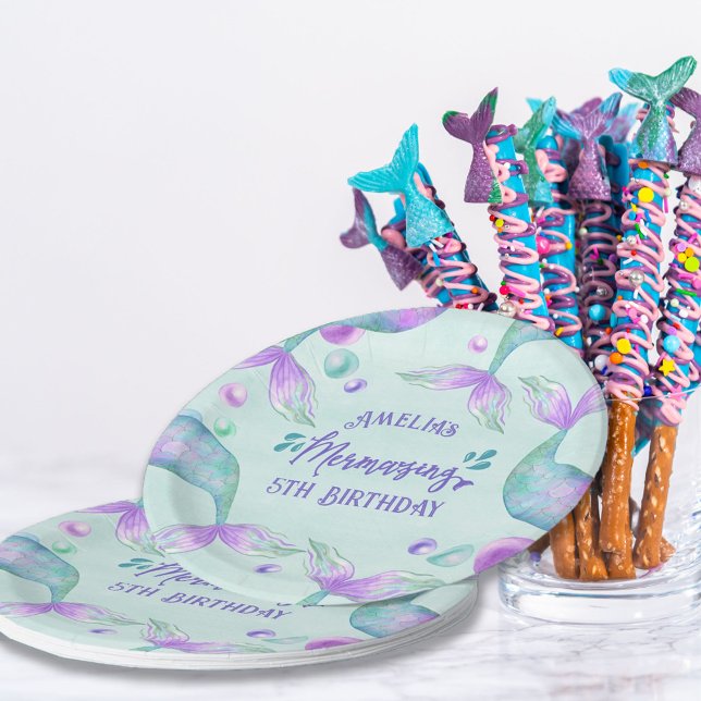 Plato De Papel La Sirena Sigue Mermaizando Cualquier Cumpleaños D (Subido por el creador)