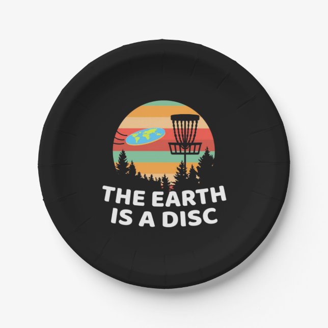 Plato De Papel La Tierra Es Un Golf De Disco (Anverso)