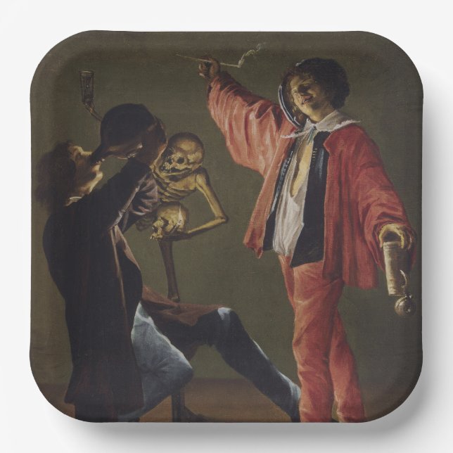 Plato De Papel La última gota de cerveza antes de que termine el  (Anverso)