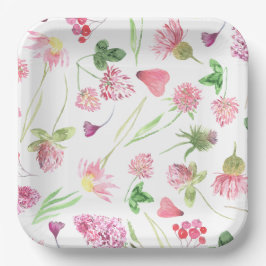 Plato De Papel La vegetación de las flores silvestres