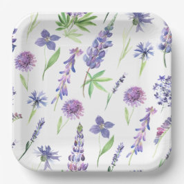 Plato De Papel La vegetación de las flores silvestres