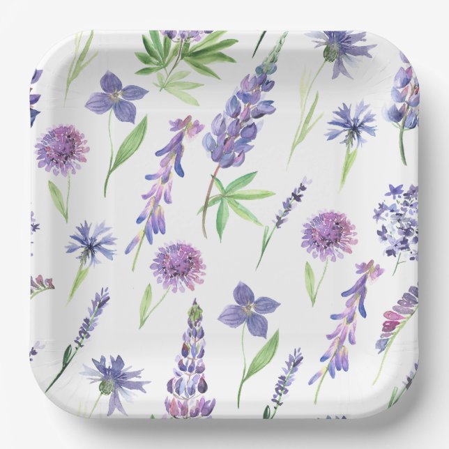 Plato De Papel La vegetación de las flores silvestres (Anverso)