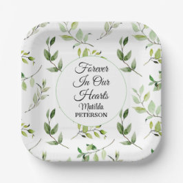 Plato De Papel La vegetación del jardín deja el funeral