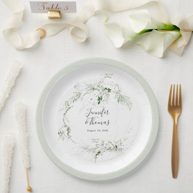 Plato De Papel La vegetación etérea del Boho (Boda)