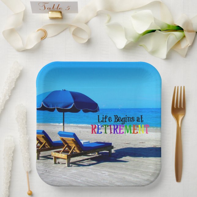 Plato De Papel La vida comienza en la jubilación (Boda)