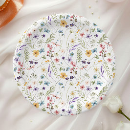 Plato De Papel La vida de las mariposas Flora de flores silvestre