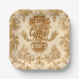 Plato De Papel La vida empieza con el café