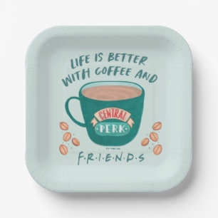 Plato De Papel La vida es mejor con café y FRIENDS™