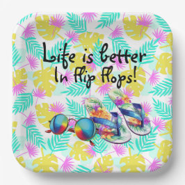 Plato De Papel La vida es mejor en chanclas
