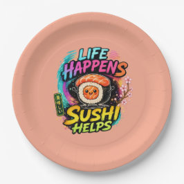 Plato De Papel La vida sucede Sushi ayuda