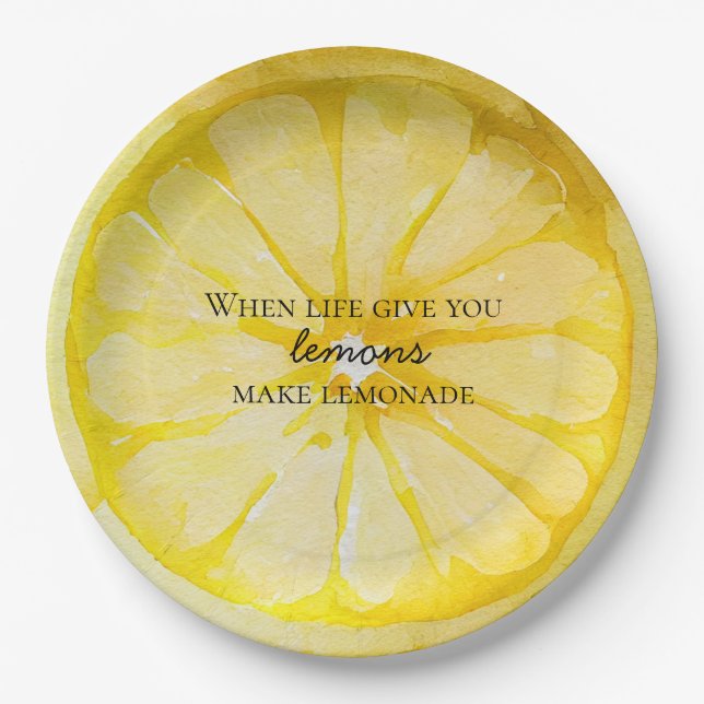 Plato De Papel La vida te da una cita de Lemons (Anverso)