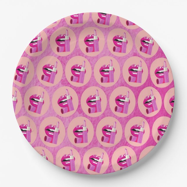 Plato De Papel Labios (Anverso)