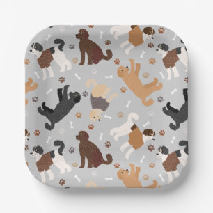 Plato De Papel Labradoodle / Goldendoodle Bones y Pastas