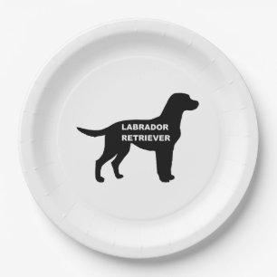 Plato De Papel labrador nombre silhouette