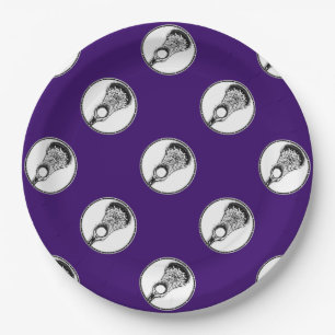 Plato De Papel Lacrosse Fiesta Purple