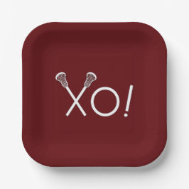 Plato De Papel Lacrosse Team Maroon