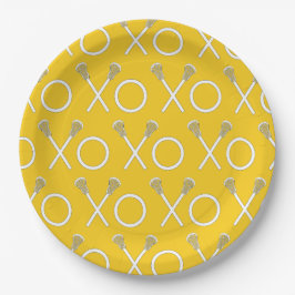 Plato De Papel Lacrosse Team Yellow