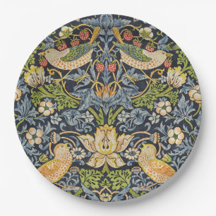 Plato De Papel Ladrón de Fresas Morris Azul Marino Arte Fino Vint