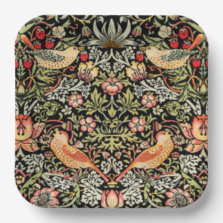 Plato De Papel Ladrón de Fresas William Morris