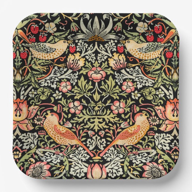 Plato De Papel Ladrón de Fresas William Morris (Anverso)