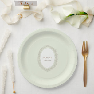 Plato De Papel Laduree French Caffee Patisserie Baby Shower Green