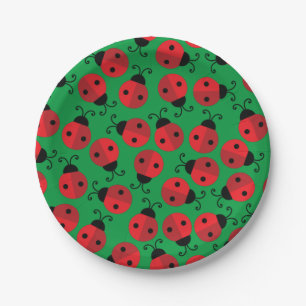 Plato De Papel Lady Bug Cute, primera Fiesta de cumpleaños del n