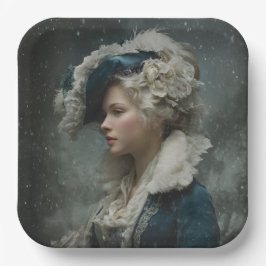 Plato De Papel Lady in Winter