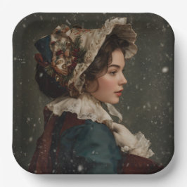 Plato De Papel Lady in Winter