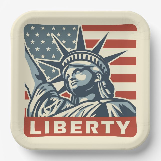 Plato De Papel Lady Liberty (Anverso)