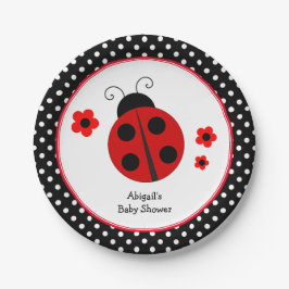 Plato De Papel Ladybug Polka Dot Baby Shower