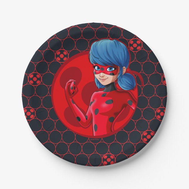 Plato De Papel Ladybug Red Badge (Anverso)