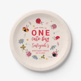 Plato De Papel Ladybug Summer 1er cumpleaños Fiesta