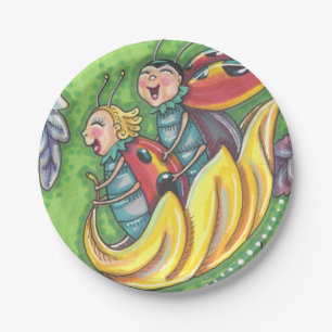 PLATO DE PAPEL LADYBUGS CORRIENDO EN CAÍDAS DE OTOÑO, BUG DIVERTI