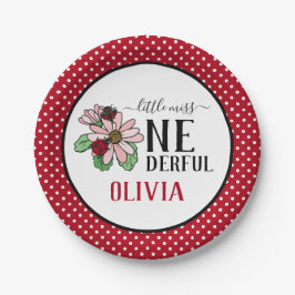 Plato De Papel Ladybugs Pink Daisies Una Maravillosa Fiesta de Cu