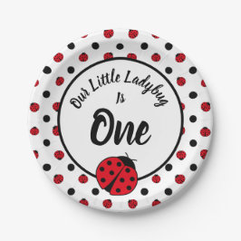 Plato De Papel Ladybugs retro polka puntos placas de papel