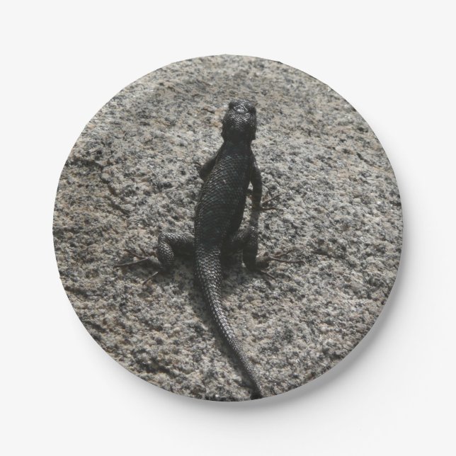 Plato De Papel Lagarto Negro (Anverso)