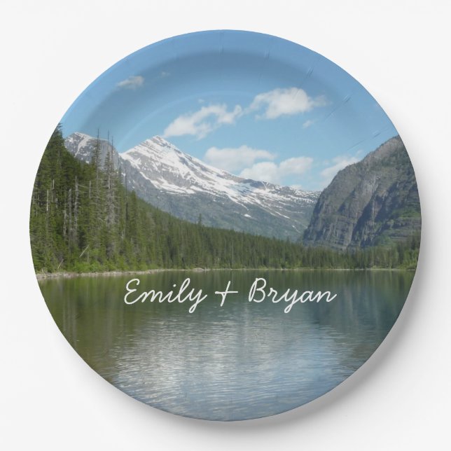 Plato De Papel Lago Avalanche I en el Parque Nacional Glaciar (Anverso)