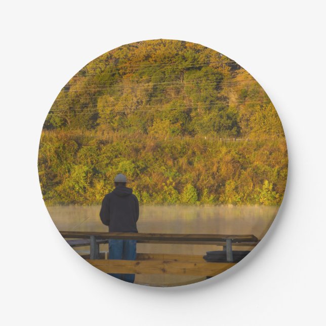 Plato De Papel Lago de Pesca de Otoño Springfield (Anverso)