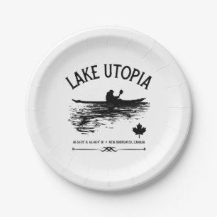 Plato De Papel Lago Utopía Nuevo Brunswick Canadá Lagos - Remero