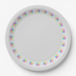Plato De Papel Lágrimas arcoiris