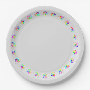 Plato De Papel Lágrimas arcoiris