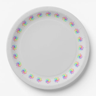 Plato De Papel Lágrimas arcoiris