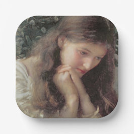 Plato De Papel Lágrimas de ralentí (bella mujer llorando)