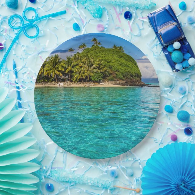 Plato De Papel Laguna de Bora Bora (Fiesta)