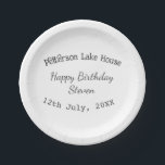 Plato De Papel Lake house beach happy birthday add name date year<br><div class="desc">Design</div>