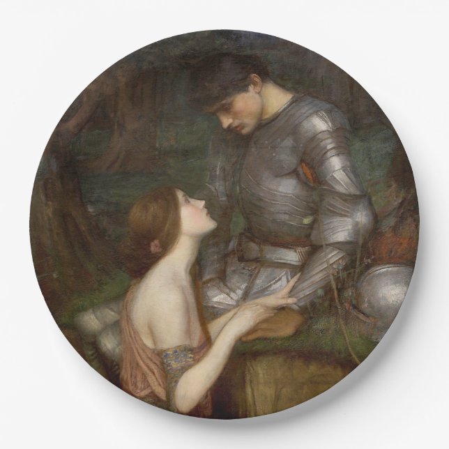 Plato De Papel Lamia y el soldado (por John William Waterhouse) (Anverso)